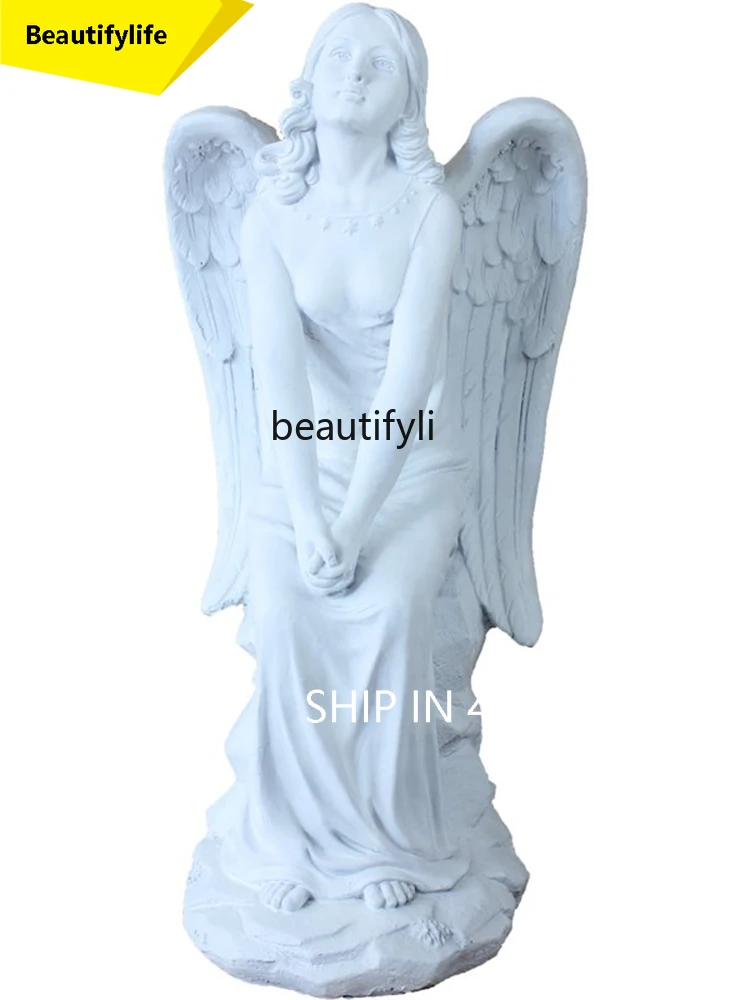 

Outdoor Balcony Landscape Villa Garden Yard Landscaping Home Decorative Creative Retro Angel Figure Sculptured Ornaments