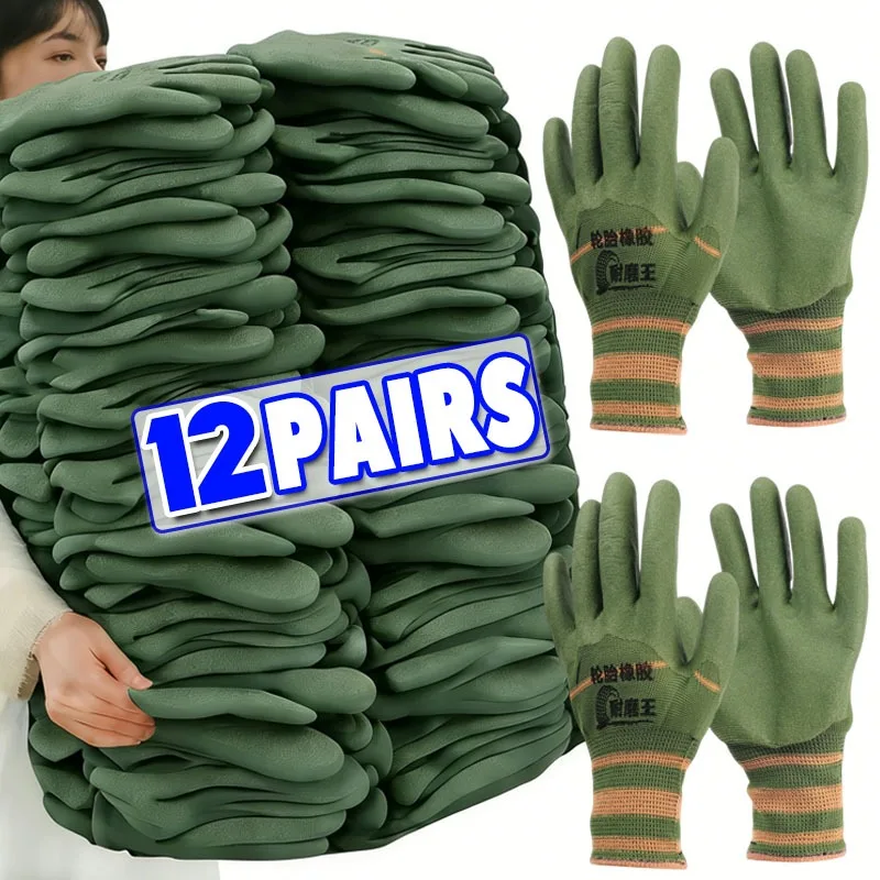 Oil Resistant Work Gloves Coated Heavy Duty Abrasion Slip Acid Alkali Resistant for Construction Automotive Repair Machining