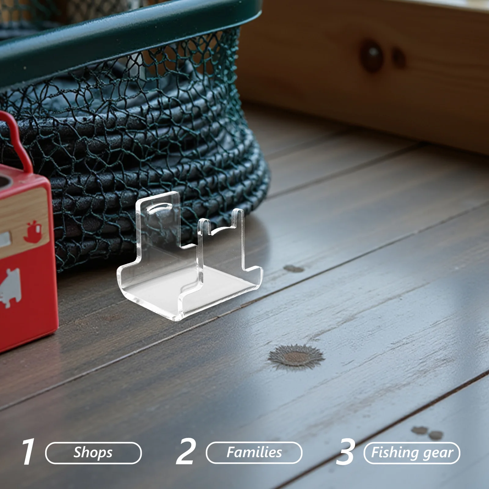 

2Pcs Clear Acrylic Fishing Reel Display Rack Transparent Organizer Space Saving Storage for Lures Bait Home Shop