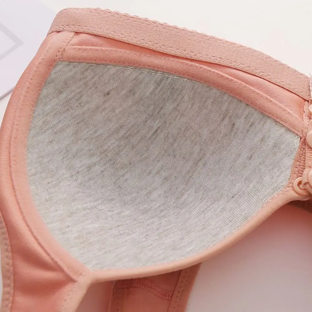 Comfortable Women Bras for Older Women Convenient Breathable Front Close Button Cotton Bras Full Cup Widened Shoulder Straps