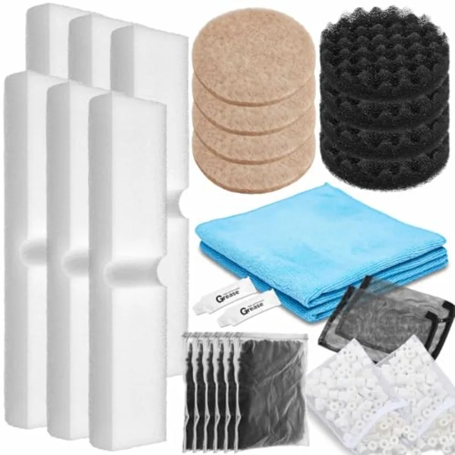 

28 Pcs Aquarium Media Kit Compatible with Fluval Fx4/ Fx5/ Fx6 Filter, Carbon Foam Pad, Ammonia Remover Pads, Activated Carbon,