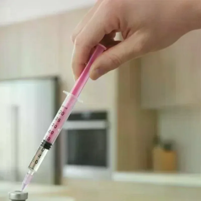 10Pcs Disposable 8mm Insulin Syringe Needle 1ml Pink Blister Pack for Professional Beauty Machine Matching Accessory