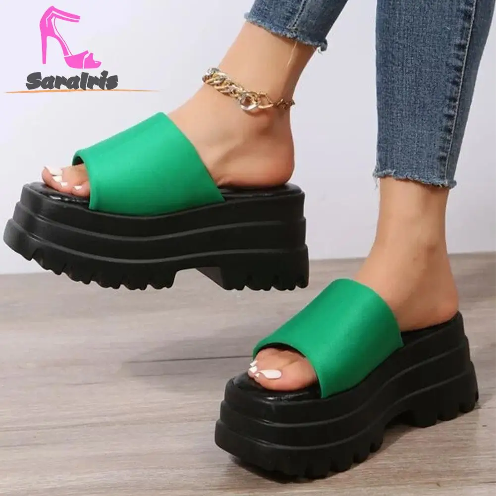 Summer Platform Women Slipper 2023 Simply Comfort Outdoor Nylon Wedge Heeled Shoes Comfort Walking Office Lady Sandals  Shoes