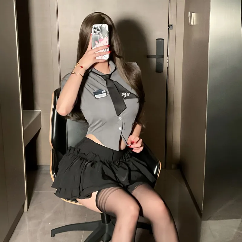 

3XL Large Size Erotic JK Uniform Tight Tutu Skirt Student Cosplay Nightclub Korean Schoolgirl Outfits Slim Fit Sexy Lingerie