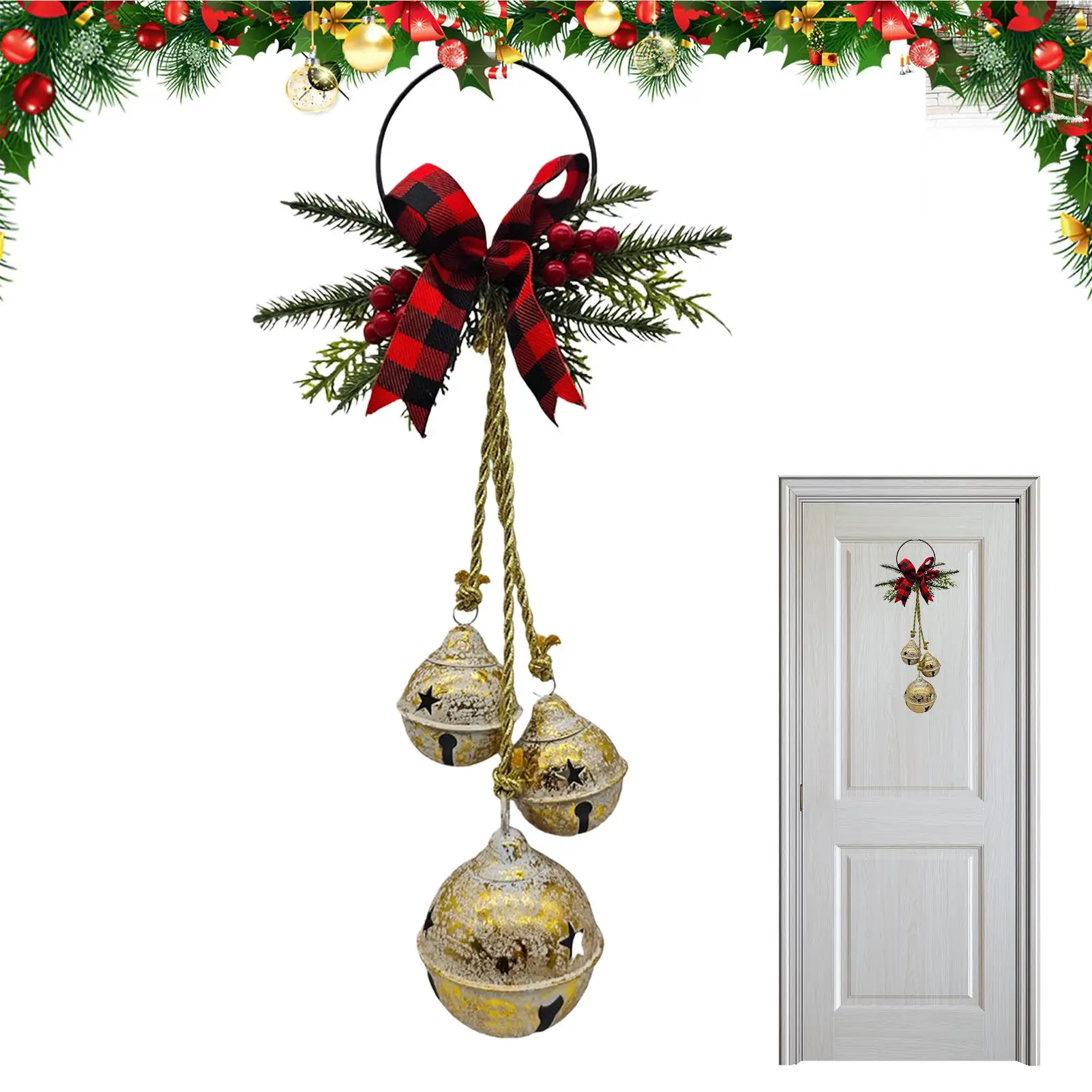 

Рождественский колокольчик, украшение, металлический деревенский праздничный кулон с бантом, колокольчики, вешалка, гирлянда, поделки, свадебный подарок, декор для рождественской елки