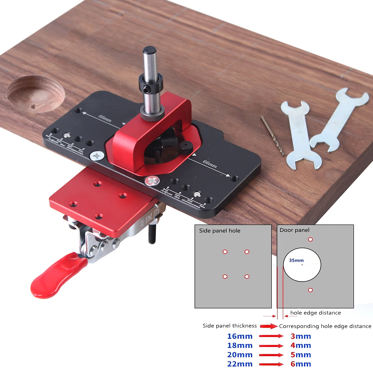 35mm Concealed Door Hinge Jig Accurate Locking Cabinet Hinge Jig Pocket Hole Jig Adjustable Quick Punch Cabinet Hardware Jig