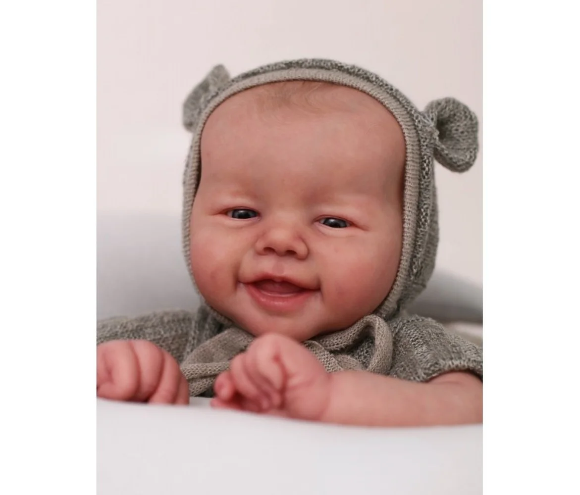 

21inch Reborn Doll Kit Sweet Baby Emmy Smile Face Unfinished Doll Parts with Body and eyes Lifelike Soft Bebe Doll Reborn Kit