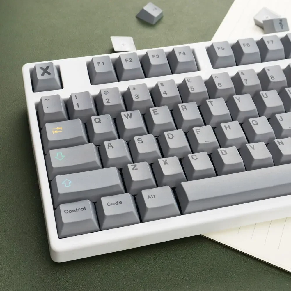 

Keycap gray original height PBT sublimation mechanical keyboard cap 64/75/9 full set