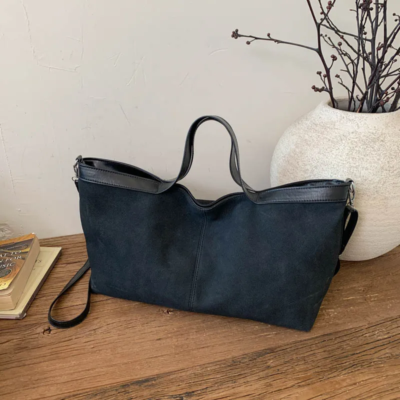 Large Capacity Casual Tote Bags For Women, Versatile Handbag Suede PU Leather Commuting Crossbody Shoulder Bag For Daily Used image 3