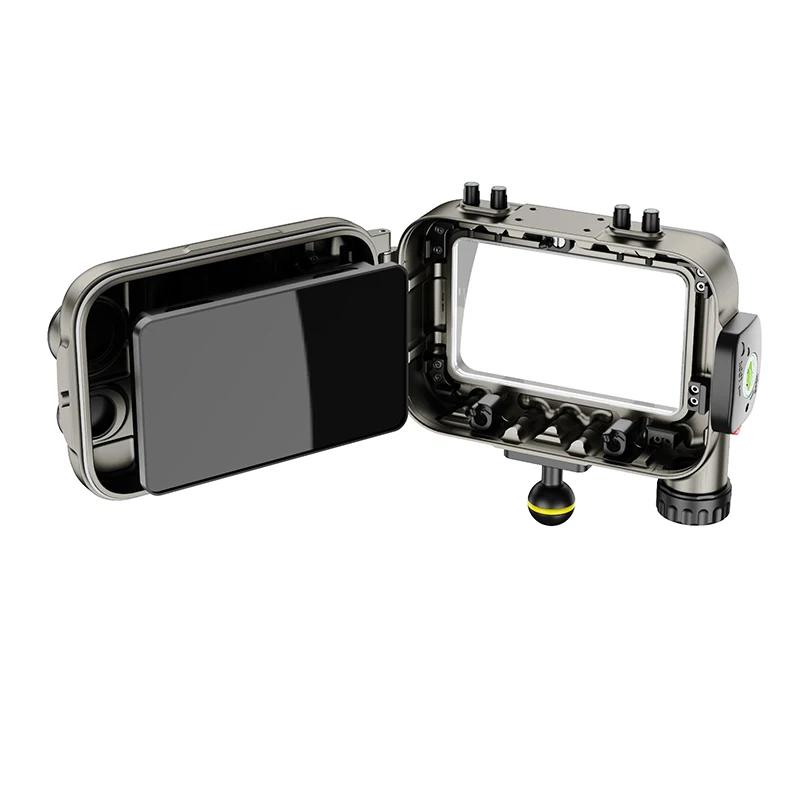 كاميرا Seafrog تحت الماء من سبائك الألومنيوم وشاشة خارجية مقاومة للماء بعمق 100 متر مقاومة للماء