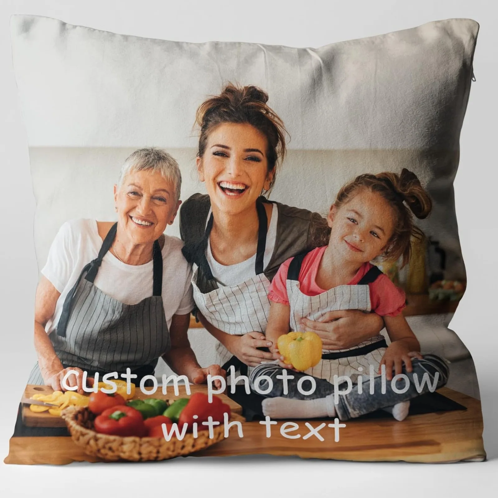 

Personalized Custom Throw Pillow with Photo, Text,Personalized Decor for Home