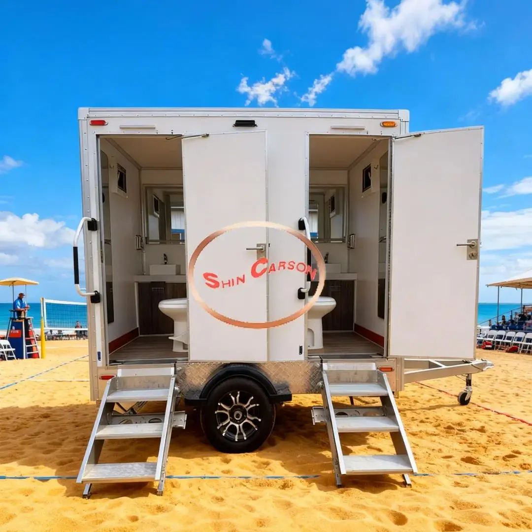 

Portable Towed Outdoor Mobile Toilet - Removable Bathroom for Camping Construction Scenic Spots - Lightweight Portable Restroom