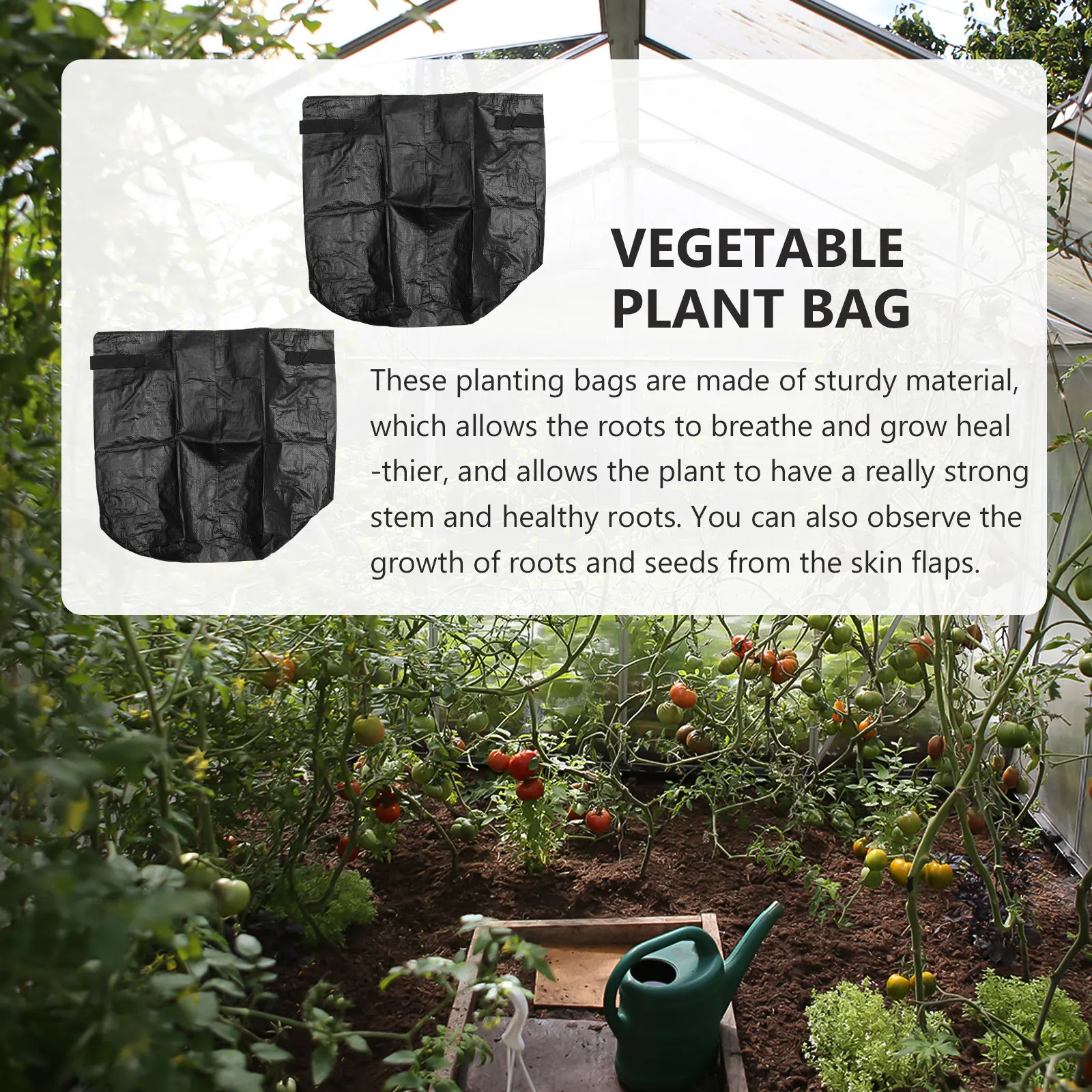 2Pcs 10 Gallon Pe Planting Bags Vegetable Grow Bags for Potatoes Tomatoes Carrots Onions Flowers Breathable Root Aeration Garden