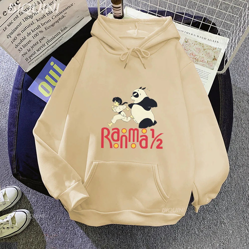 Ranma 12 hoodies inverno quente manga longa homem mulher engraçado impressão camisolas dos desenhos animados gráfico oversized