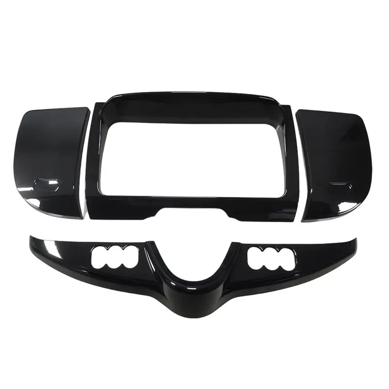 

A02Q-Motorcycle For Touring Glide Electra Street Glid 14- 23 Stereo Dash Switch Panel Kit Accent Trim Cover Gloss Black