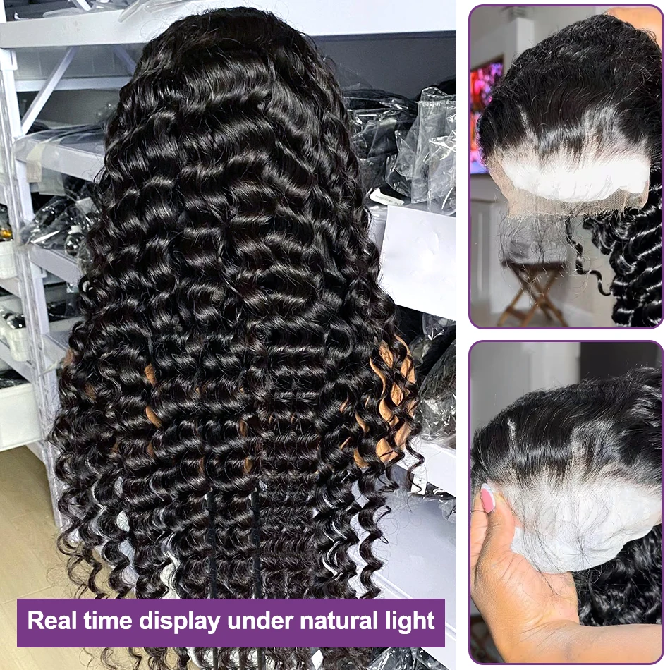 250 Density Transparent HD Loose Deep Wave Human Hair Wig 30 36 40 Inch Curly 13x6 Lace Front Wig Water Wave Lace Frontal Wigs image 2