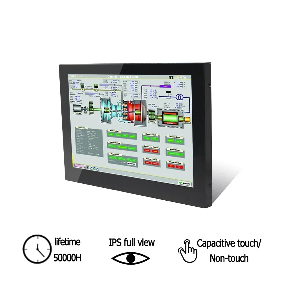 Kustom 10.1 15.6 27 inci kapasitif keandalan tinggi HD TFT kasar Panel Mount Display industri LCD layar sentuh Monitor