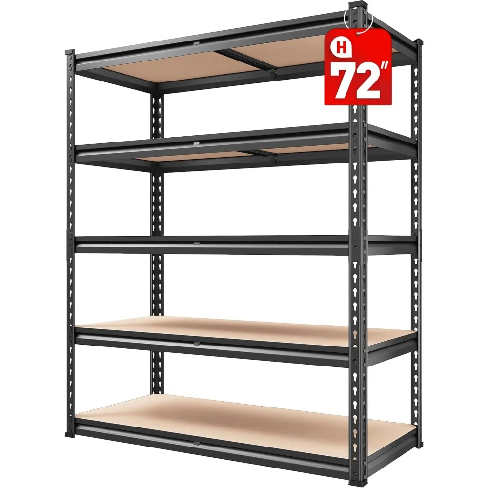 

2000LBS Garage Shelving Heavy Duty Storage Shelves 72" H Metal Shelving for Garage Shelves Adjustable Metal Shelf for Basement