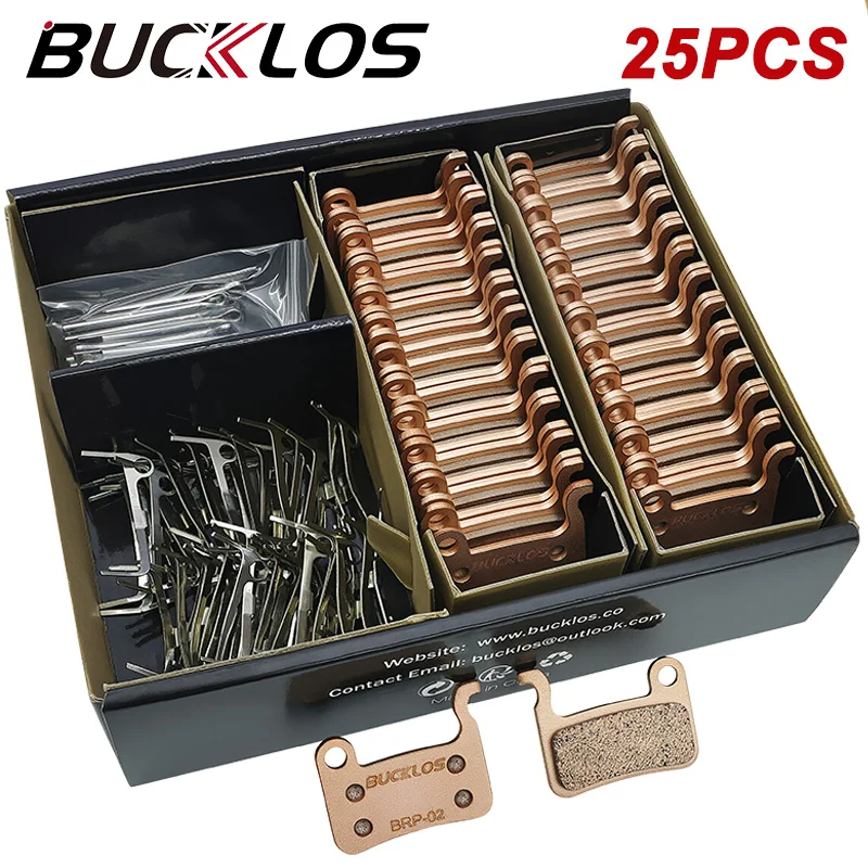 

BUCKLOS 25Pairs MTB Road Bicycle Disc Brake Pads for SHIMANO A01S/M06/M07/M06S/M07S Resin Semi-Metallic Bike Brake Pad Parts