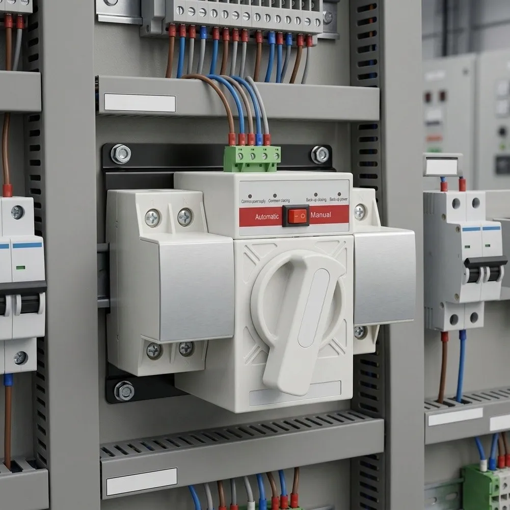 2P NLQ1-63/2P 63A Automatic Transfer Switch Dual Power Supply for Industrial Backup Power 230V White ABS Housing Indicator LEDs