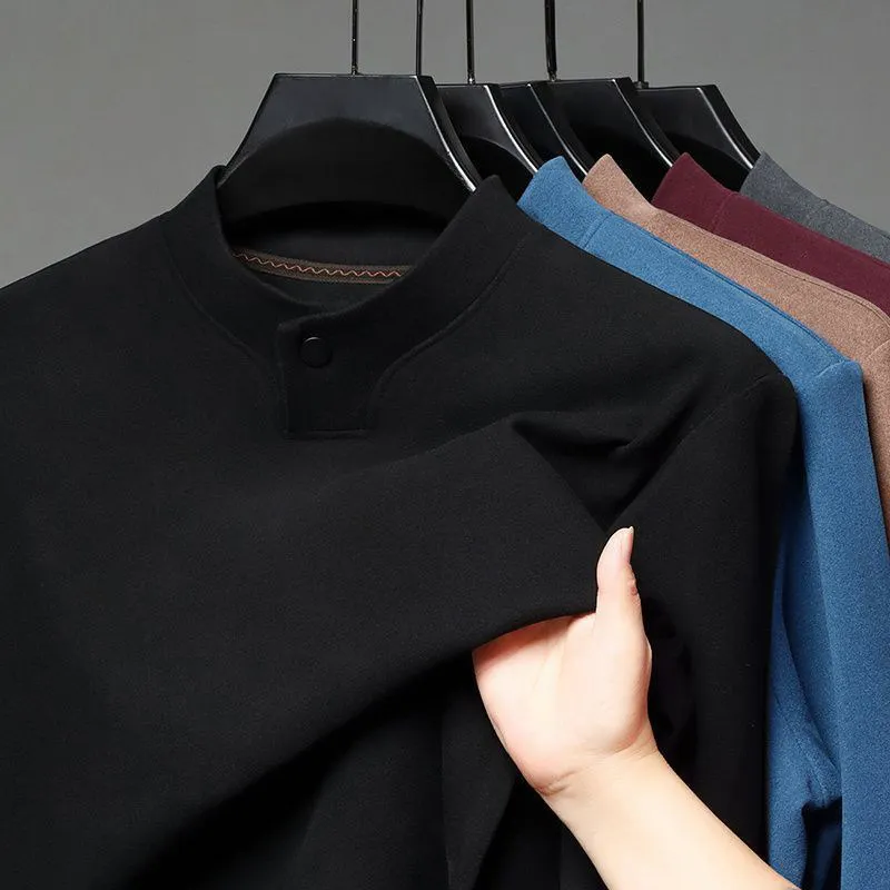 Double-Sided German Velvet Long Sve Sweatirt Casual Men's Autumn Winter Loose Fit Thermal Control Workwear T-irt