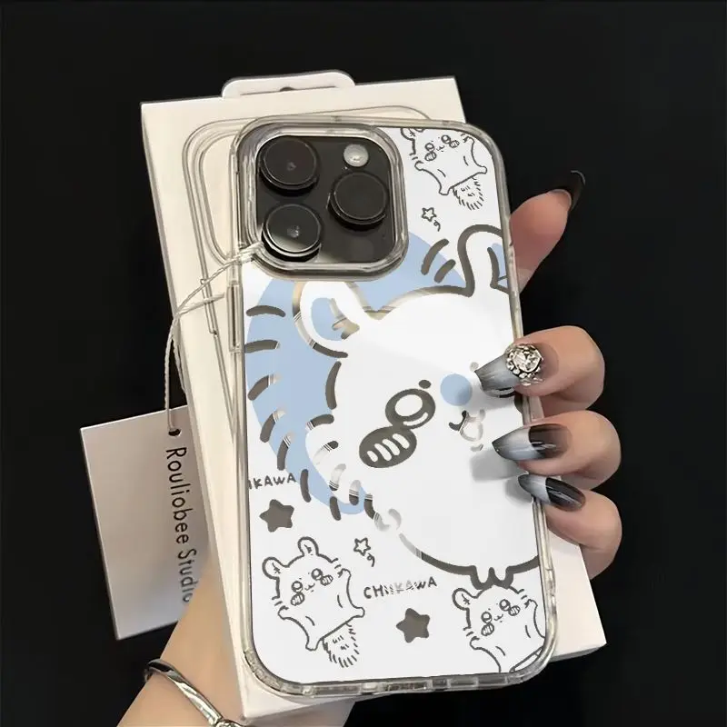 MINISO Chiikawa Momonga غلاف مغناطيسي شفاف IPhone16/15/14/13/12/11 حافظة هاتف محمول جديدة مضادة للسقوط Kawaii مقاومة للاهتراء #2