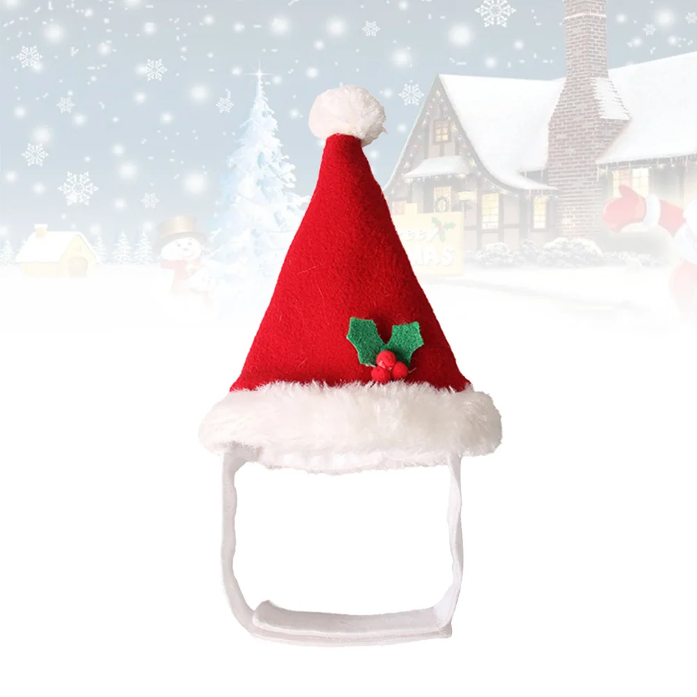 

Christmas Pet Hat Red Soft Ball Design Adorable Puppy Cat Party Headdress Cosplay Accessory for Small Dogs Holiday Photo Prop