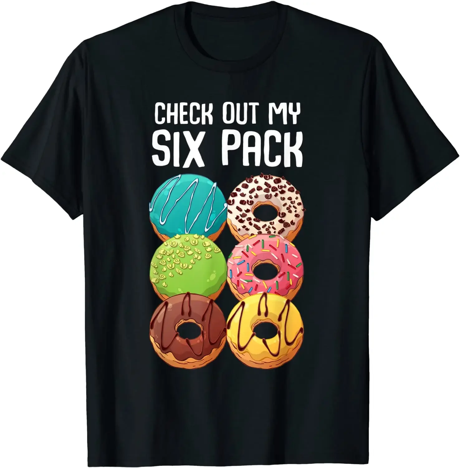 Check Out My Six Pack Donut T-Shirt - Funny  T-Shirt T Shirt Custom Coupons Cotton Tops Tees Custom for Men