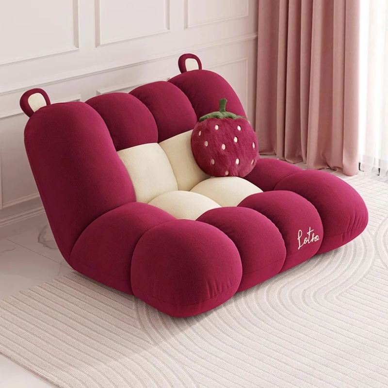 

Modern Minimalist Casual Single Chair, New Design for Reclining and Sleeping, Fabric Single Sofa for Lazy People