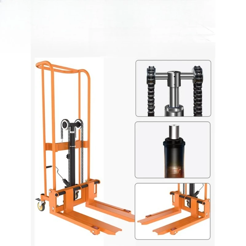 Manual Small Forklift Household Hydraulic Stacker Portable Material Transporter Warehouse Cargo Lifting Handling Tool