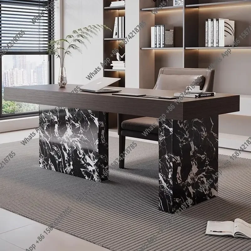 

HB Italian minimalist desk light luxury modern study home computer desk to the living room large high-end desk