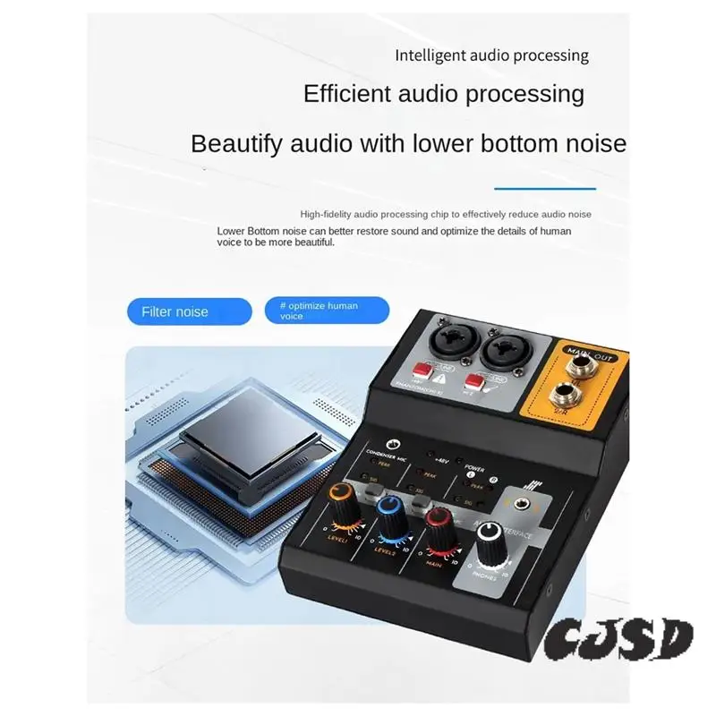 

CJSD-2-Way Recording Mixer USB Computer External Sound Card Live Karaoke DJ Mixer Audio Stage Small Mixing