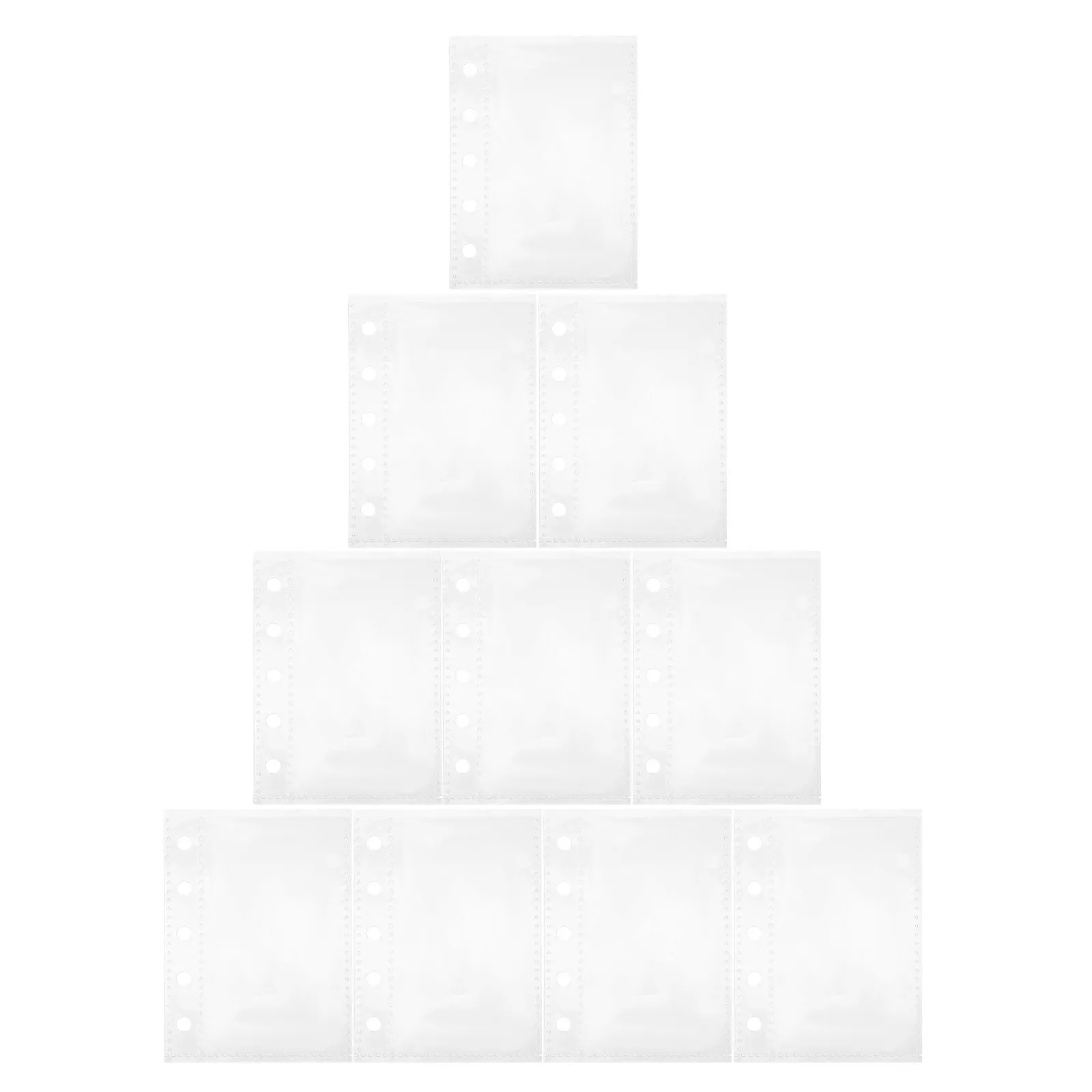 

10 Sheets Photo Album Inner Pages Clear Double Sided Plastic Card Sleeves for 5 Ring Binder M5 Card Holder Sheets