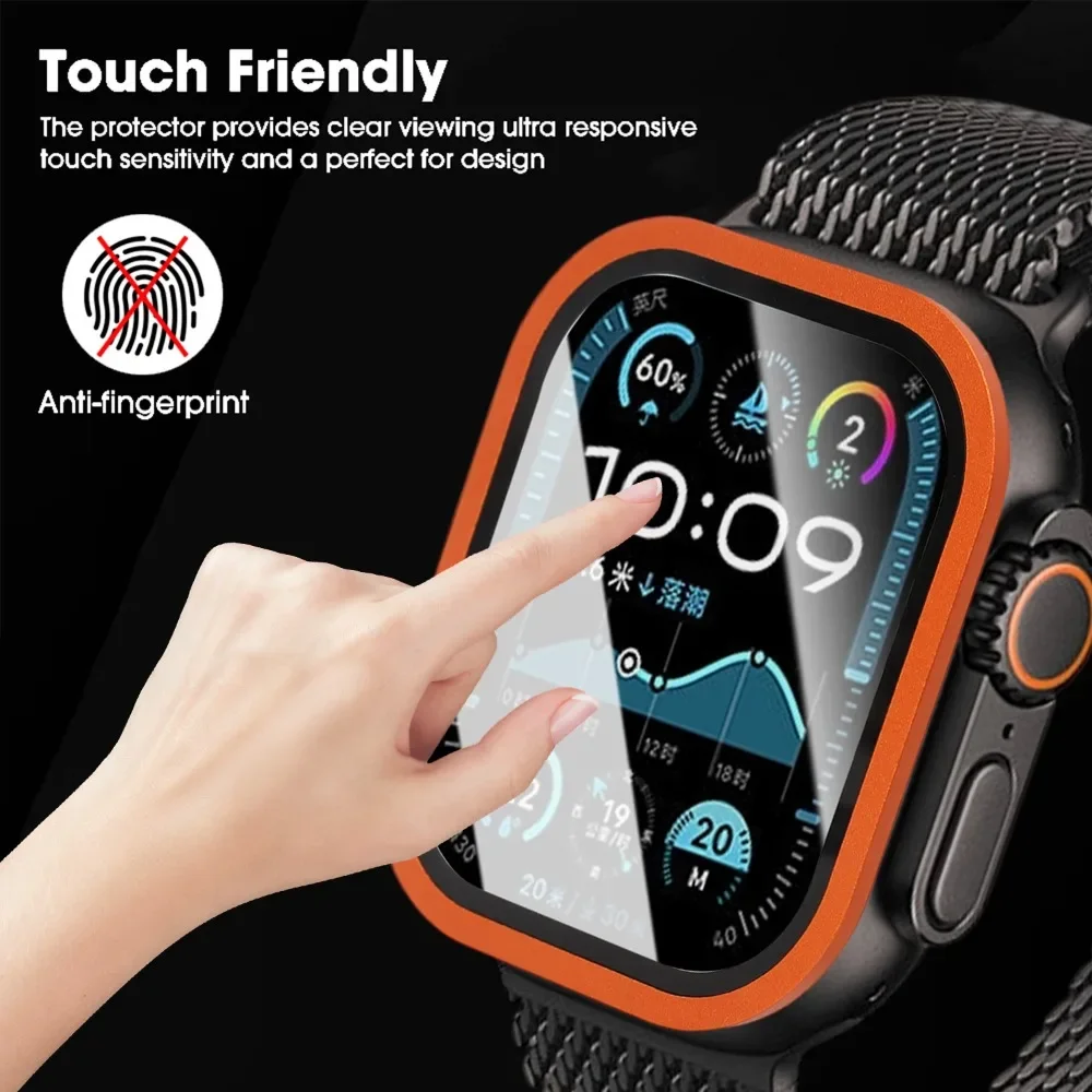 3-1 шт. для Apple Watch Ultra 49 мм, рамка из титанового сплава, закаленное стекло, защита от царапин, защита экрана для IWatch Ultra2 Ultra3