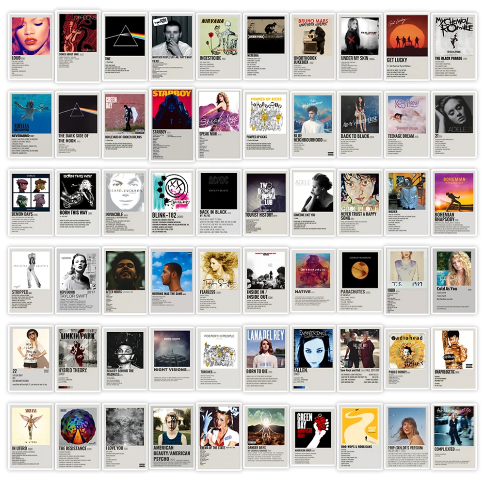 ملصقات مجموعة الموسيقى DIY لعبة أطفال هدية ملصق تزيين لمجلة القصاصات وأجهزة الكمبيوتر المحمولة وحقيبة الهواتف وزجاجات الأمتعة المقاومة للماء #6