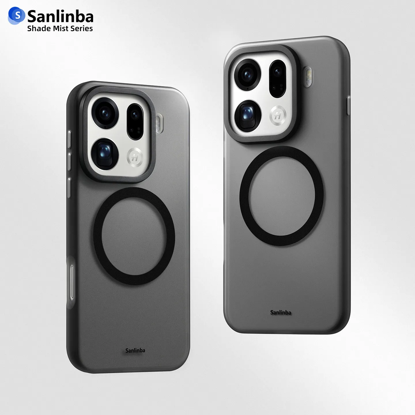 

Sanlimba Mist Shadow Series Anti Drop Magnetic Phone Case Suitable for OPPO Find X9 Pro Matte Transparent Black