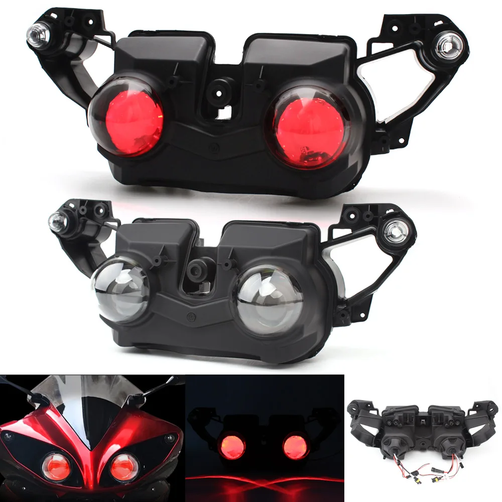 

Motorcycle Head Lamp Front Headlight Assembly For Yamaha YZF R1 2009 2010 2011 Hi/Lo Beam HID Projector