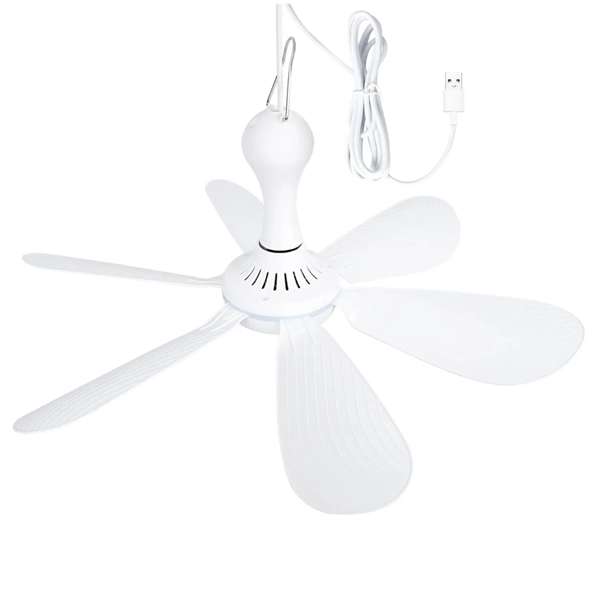 Silent 6 Leaves USB Powered Ceiling Canopy Fan Hanging Fan for Camping Bed Dormitory Tent