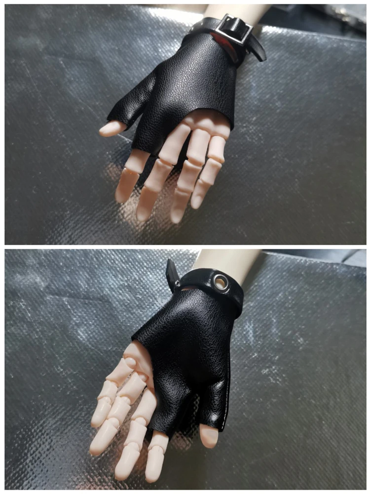 D09-P113 children handmade toy uncle 70-72 uf75 ID75 BJD Doll Accessories Uncle Half Finger Open Finger Leather Glove