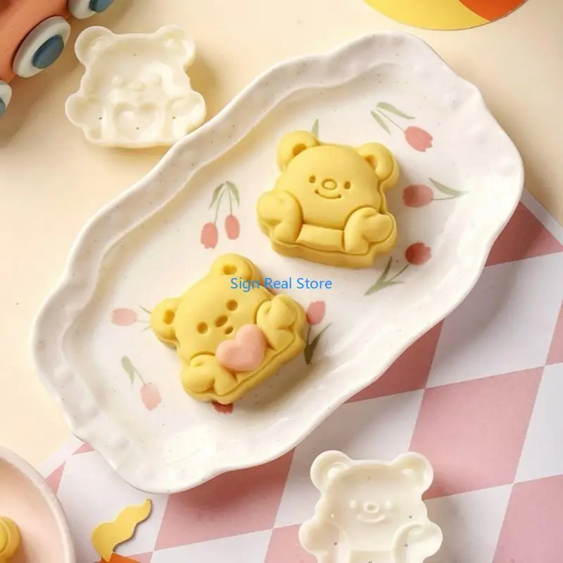 

Dessert Press Tool Bear Cake Molds Set Dessert Shaping Tool Dough Moulds 41XB