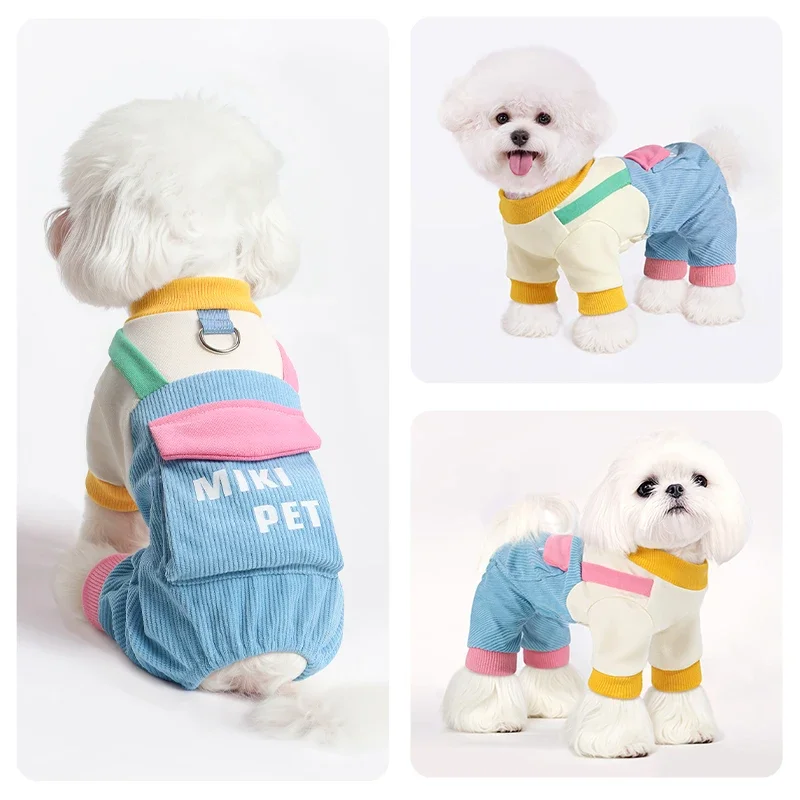 

Dog Clothes Autumn and Winter Pet Bixias Traction Small Dog Four-Leg 2024 New Arrival Strap Pants Winter Home Warm Dog Clothing