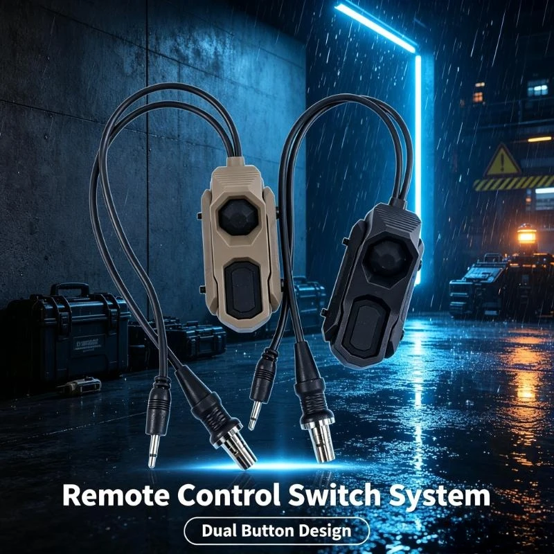 Tactical Remote Pressure Switch Dual Button Wire Control Button, hobby model light accessory two 2.5mm audio plugs