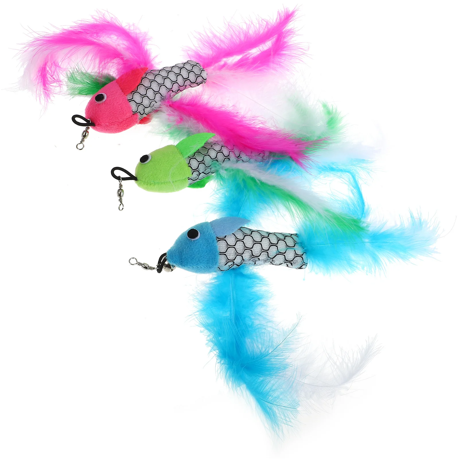 

3Pcs Fish Shaped Cat Teaser Kitten Teasing Stick Improve Interactivity Get Rid Boredom Curiosity Playfulness Cat Teaser