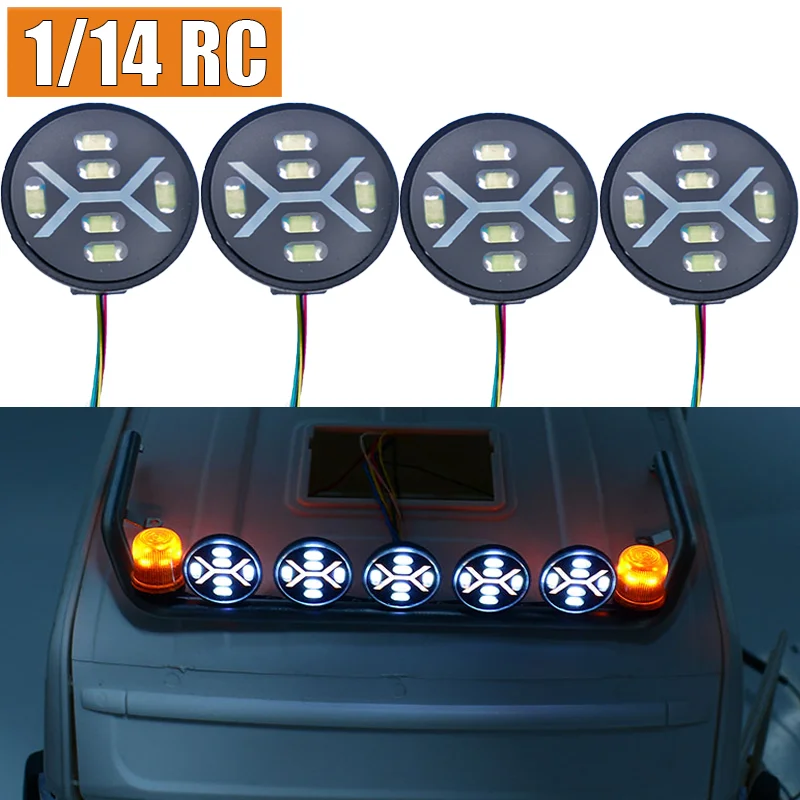 

Двухцветные прожекторы для крыши автомобиля в масштабе 1:14 для радиоуправляемых моделей Tamiya, SCANIA 770S, R620, VOLVO, BENZ, Arocs, MAN, TGX