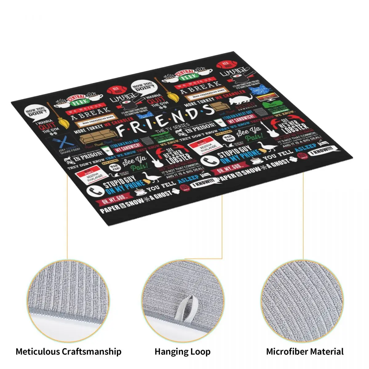 Funny TV Show Friends Collage Dish Drying Mat for Kitchen Super Absorbent Fast Dry Microfiber Dishes Drainer Pads