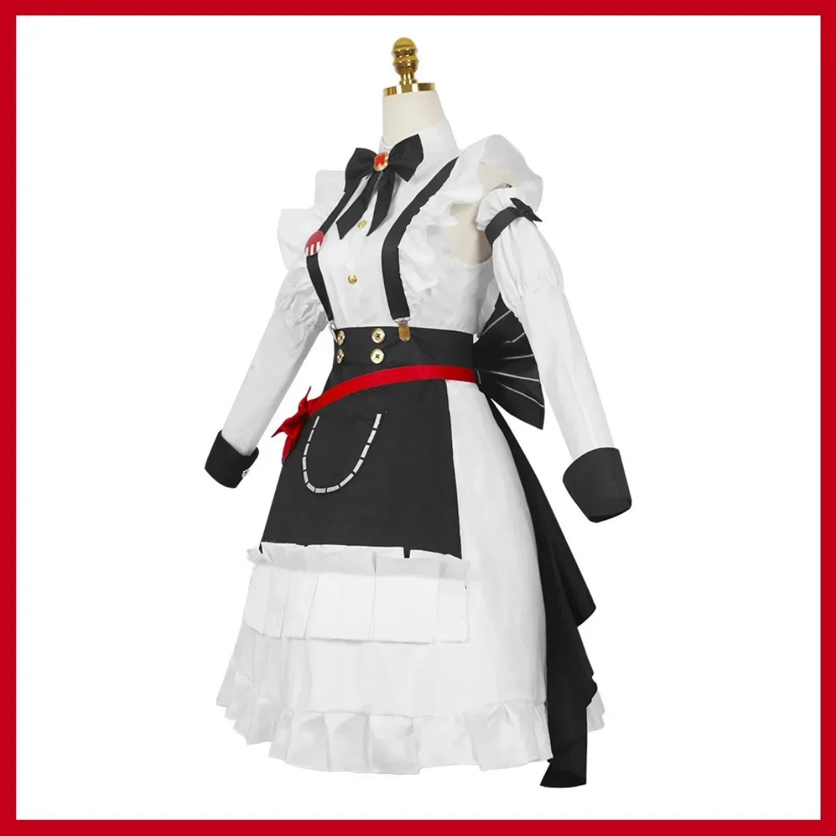 أنيمي لعبة هونكاي تأثير 3 تيريزا نهاية العالم تأثيري حلي شعر مستعار الأبيض لوليتا تنورة خادمة فستان امرأة Kawaii عيد الميلاد البدلة
