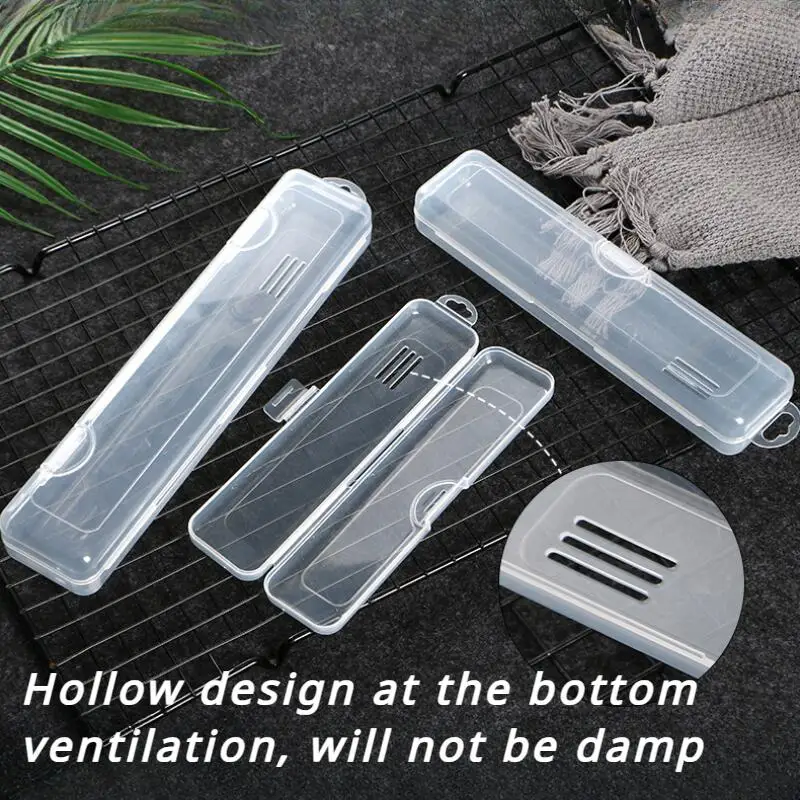 Multi-purpose Portable Transparent Dust Protection Plastic Storage Box Makeup Brush One-piece Buckle Plastic Box Brush Organizer