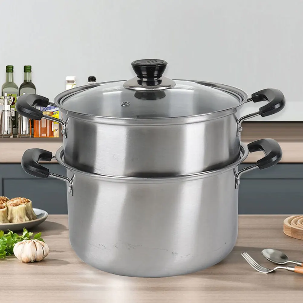 

1 Set Stainless Steel Soup Steamer Basket For Hot Noodles Cooking Kitchen Supplies Reusable Steamer Pot Stainless Steel Steaming