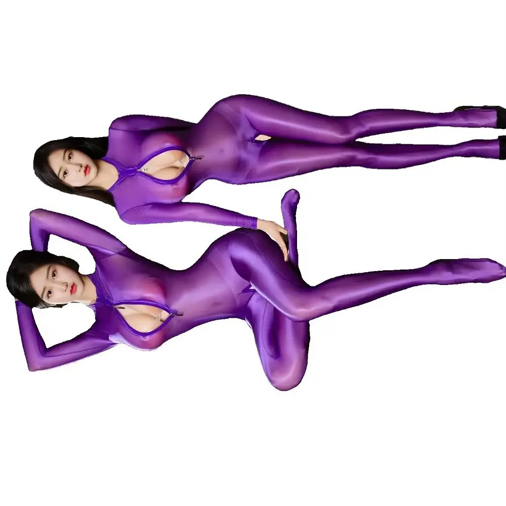 

Глянцевый комбинезон-боди M-XL с эффектом шелка, на молнии, с тонким лифом, тонкий боди-комбинезон, колготки, леотард, пижамные штаны