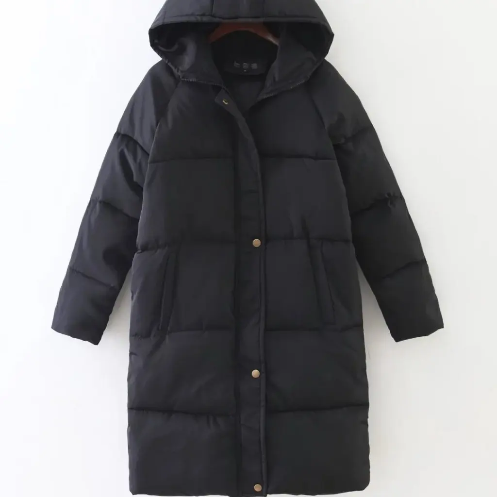 

Winter Hooded Thickened Large Size Women's Cotton-Padded Bread Suit Korean-Style Fashion Mid-Length Over-The-Knee